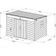 Casetta da giardino in resina spazzolata DICKINS Skylight 6,05 m² grigio e nero + pavimento - JOBU