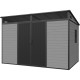 Casetta da giardino in resina spazzolata DICKINS Skylight 6,05 m² grigio e nero + pavimento - JOBU