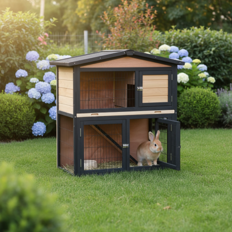 Gabbia da esterno in legno FSC termotrattato 101x55x100cm - Shelty Pet