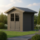 Casetta da giardino in legno composito grigio scuro da 28 mm con telaio antracite 4,77 m² PREMIUM - Woodlife Garden