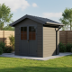 Casetta da giardino in legno composito grigio scuro da 28 mm con telaio antracite 4,77 m² PREMIUM - Woodlife Garden