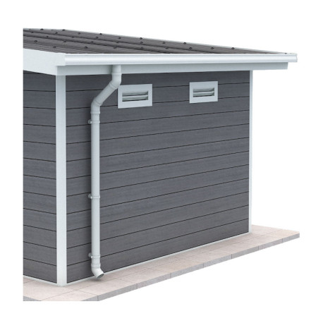 Kit grondaia bianca - pronto per l'installazione per casetta PREMIUM Woodlife Garden con terrazza lunghezza 4,7 m