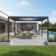 Pergola bioclimatica autoportante motorizzata DOBLA in alluminio doppie alette antracite 4x3m - X-METAL