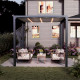 Pergola autoportante con telo retrattile motorizzato in alluminio antracite 3x3m - X-METAL
