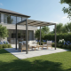 Pergola autoportante con telo retrattile motorizzato in alluminio antracite 3x3m - X-METAL
