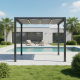 Pergola autoportante con telo retrattile motorizzato in alluminio antracite 3x3m - X-METAL