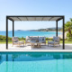 Pergola autoportante con telo retrattile motorizzato in alluminio antracite 3x4m - X-METAL