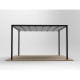 Pergola autoportante con telo retrattile motorizzato in alluminio antracite 3x4m - X-METAL