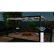 Pergola autoportante con telo retrattile motorizzato in alluminio antracite 3x4m - X-METAL