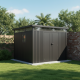 Casetta da giardino Kosto in acciaio zincato grigio scuro 8,64 m² + kit di ancoraggio - X-Métal