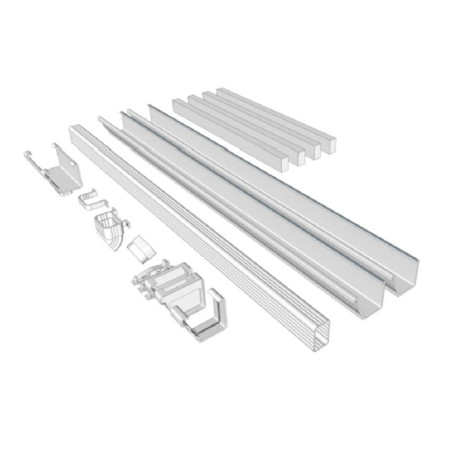 Kit grondaia per casetta da giardino modulare isolata 3x2m o 3x3m o 4x2m o 4x3m bianca - Everbox