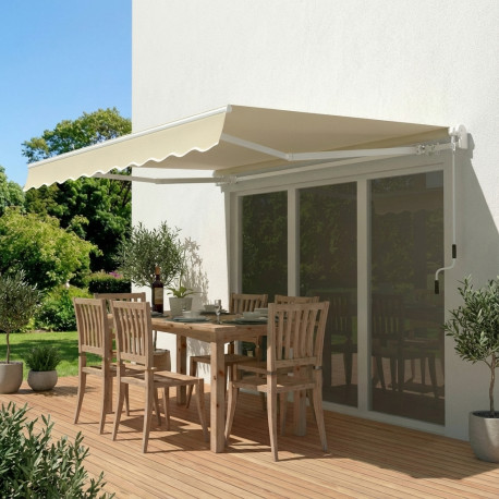 Tenda da sole ad apertura manuale 295x200 cm EASY in tessuto poliestere beige - X-METAL