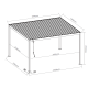 Pergola bioclimatica autoportante DOBLA in alluminio con doppie alette  antracite 4x3m - X-METAL