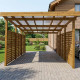 Tettoia per auto in legno trattato e verniciato 17 m² con pareti laterali + tetto in policarbonato da 6 mm - Gardy Shelter
