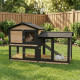 Gabbia in legno FSC termotrattato con recinto 147x53x92 cm per 4 conigli o roditori - Shelty Pet