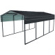 Tettoia per auto con tetto in acciaio zincato, 22m² - 366x596cm - colore antracite – X-METAL