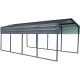 Tettoia per auto con tetto in acciaio zincato, 22m² - 366x596cm - colore antracite – X-METAL