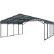 Tettoia per auto con tetto in acciaio zincato, 38m² - 597x636cm - colore antracite – X-METAL