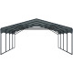 Tettoia per auto con tetto in acciaio zincato, 38m² - 597x636cm - colore antracite – X-METAL