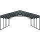 Tettoia per auto con tetto in acciaio zincato, 47m² - 597x791cm - colore antracite – X-METAL