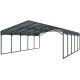 Tettoia per auto con tetto in acciaio zincato, 47m² - 597x791cm - colore antracite – X-METAL