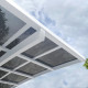 Tettoia con 2 pali, 15 m², alluminio laccato bianco e policarbonato trasparente - FALCON - X-METAL