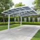 Tettoia con 2 pali, 15 m², alluminio laccato bianco e policarbonato trasparente - FALCON - X-METAL