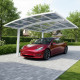 Tettoia con 2 pali, 15 m², alluminio laccato bianco e policarbonato trasparente - FALCON - X-METAL