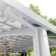 Tettoia doppia 30m² in alluminio laccato bianco e policarbonato trasparente EAGLE X-METAL