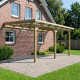 Pergola addossata in legno Eco2B con tetto in PVC 13,25m² - Karibu