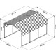 Tettoia per auto con tetto in acciaio zincato, 13,5m² - 305x451cm - colore antracite – X-METAL