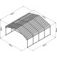 Tettoia per auto con tetto in acciaio zincato, 38m² - 597x636cm - colore antracite – X-METAL