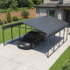 Tettoia per auto con tetto in acciaio zincato, 38m² - 597x636cm - colore antracite – X-METAL