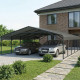 Tettoia per auto con tetto in acciaio zincato, 47m² - 597x791cm - colore antracite – X-METAL