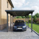 Tettoia per auto tetto piano in acciaio zincato antracite 284x546cm - X-METAL
