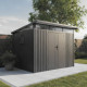 Casetta da giardino Kosto in acciaio zincato monofalda grigio scuro 5,71 m² + kit di ancoraggio - X-Metal
