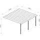Pergola addossata regolabile in alluminio - profondità 400 cm x lunghezza 618 cm - X-METAL