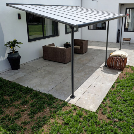 Pergola addossata regolabile in alluminio - profondità 400 cm x lunghezza 618 cm - X-METAL