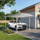 Tettoia per auto in alluminio bianco 3x4,34m e policarbonato X-METAL 6mm