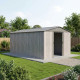 Casetta da giardino in metallo 11m² WoodTouch beige + kit di ancoraggio X-METAL