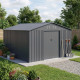 Casetta da giardino 13m² FIRST antracite + kit di ancoraggio X-METAL