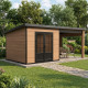 Casetta da giardino monofalda in composito con telaio in alluminio effetto legno, 7,8 m² + terrazza 7,8 m² - Woodlife Garden