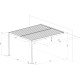 Pergola bioclimatica addossata in alluminio nero grafite 4x4m - X-METAL
