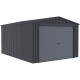 Garage in metallo antracite 15,14 m² porta avvolgibile antracite + kit di ancoraggio X-METAL