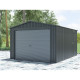 Garage in metallo antracite 15,14 m² porta avvolgibile antracite + kit di ancoraggio X-METAL