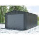 Garage in metallo antracite 17,31m² porta avvolgibile antracite + kit di ancoraggio X-METAL