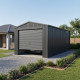 Garage in metallo antracite 19,52 m² porta avvolgibile antracite + kit di ancoraggio X-METAL