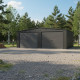 Garage doppio 637x513cm in acciaio zincato grigio antracite con porte avvolgibili antracite - X-METAL