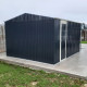 Garage in metallo 19,52m² PLUS antracite porta sezionale + set di montaggio X-METAL