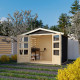 Casetta da giardino in legno massiccio grigio terra 4,57 m² Amberg 3 – WoodFeeling